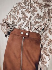 Jupe brune brune en daim Taille xl Marque Hema