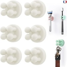 Lot de 6 Supports de Brosse à Dents en Silicone Multifonction pour Rasoir - 