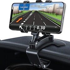 Support de téléphone auto à pince Rotation 360° tableau de bord GPS 4 à 7"