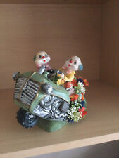 Clown en résine -  Les mariés  - Forme tirelire -  14 x 12 x 12  cm - TBE