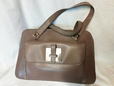 CHIC SAC A MAIN EN CUIR BEIGE FONCÉ signé LE TANNEUR PARIS