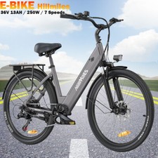 Vélo électrique Tout-Terrain E-Bike 250W 36V13AH 26" E-City Bike 7 Vitesses Gris