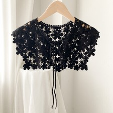 Femme Crop Top Crochet Tricot Col Châle À Lacets Cape Manteau Découpé Couverture