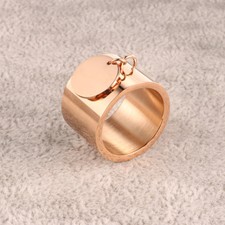 BAGUE ROSE NEUVE BRELOQUE MEDAILLE PAMPILLE NEW DESIGN TAILLES AU CHOIX