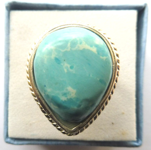 Bague larimar poire - bague, en