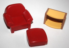 PLAYMOBIL 4892 LOT MEUBLES FAUTEUIL POUF PETIT MEUBLE SALON CONTEMPORAIN NOEL
