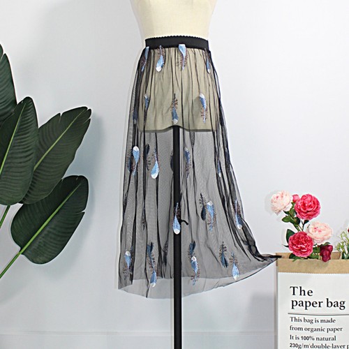 Jupe tulle brodé - tulle,