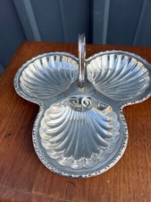 Plat à Hors d'oeuvre , apéritif , métal argenté, moèle coquille