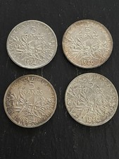 Lot de 4 pièces 5Fr Argent