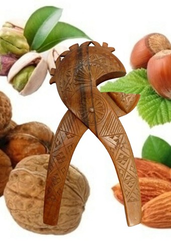 Antique wooden hazelnut - antique,
