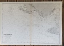 CARTE MARINE DU CROISIC A LA POINTE DE SAINT GILDAS  BRETAGNE  75 x 105 cm