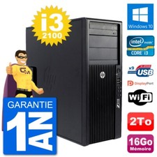 PC Tour HP Z210 Intel Core i3-2100 RAM 16Go Disque Dur 2To Windows 10 Wifi