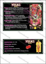 Gottlieb VEGAS 1990 Cartes