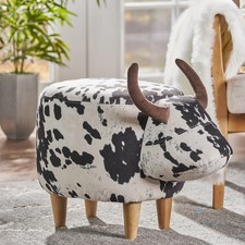 Bessie Fabric Cow Ottoman by