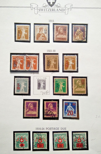 Timbres suisse une page - -,
