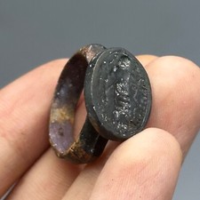 Très ancien détecteur de métal trouver ancienne bague romaine en bronze avec ...