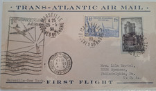 Env TRANS ATLANCTIC AIR MAIL Marseille-New York du 5-5-1939 timbrée