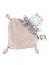 Doudou plat licorne rose gris