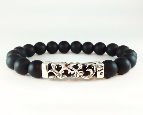Bracelet homme noir mat perles - homme,