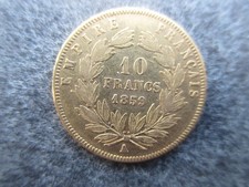 Pièce OR 10 Francs 1859 A Napoléon III tête nue. Belle pièce avec peu de défauts