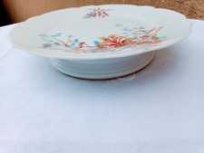  Vierzon Assiette sur pied ancienne en porcelaine , A. Hache & Cie