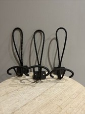 Lot de 3 Anciennes patères doubles en fer forgé