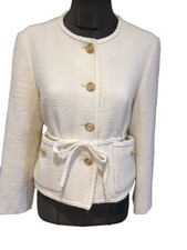 Superbe Et Authentique Veste Tweed Coton Blanc Maje 36 Jamais Porté 