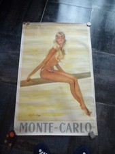 Affiche Monte Carlo Circa 1950 Jean Gabriel Domergue   monaco 1950