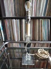 Pied de Lampe En Verre Vintage Style Roche Bobois David Lange 1980 80