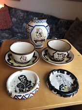 Perrotte Pontivy Lot Vase, Tasses, Cendriers, Céramique Vintage