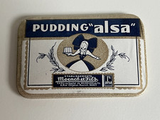 ancien miroir publicitaire de courtoisie levure Alsa "Pudding Alsa"