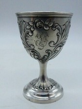 SUPERBE COQUETIER STYLE LOUIS XV ROCAILLE EN ARGENT MASSIF MINERVE & VERMEIL