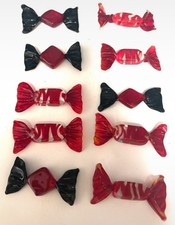 Lot de bonbons décoratifs en verre de Murano – rouge et noir
