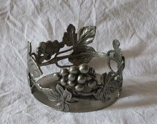 Ancien Dessous De Bouteille Signée Jean Goardere Étain 95% Fait Main 1940 Ø9,5cm