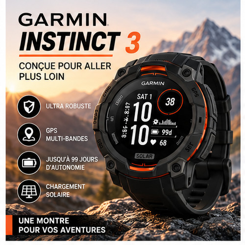 Garmin instinct solar - 3, montre