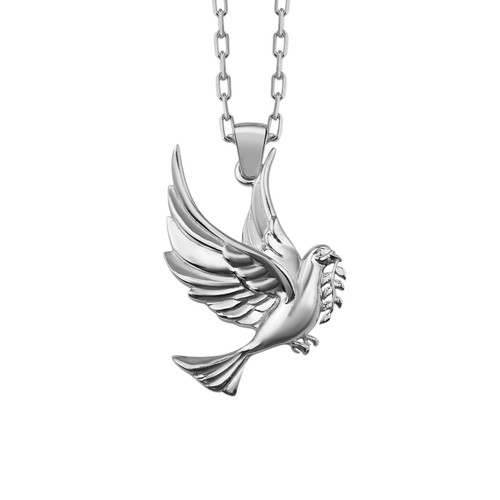 Collier pigeon argent - collier, en