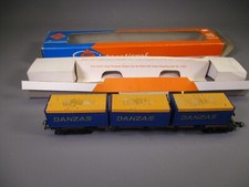 LQ1041 ROCO 4363 Train Ho 1/87 1:87 Wagon plat transport containers Danzas