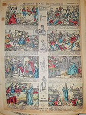 propagande planche image épinal ancien histoire de jeanne d'arc superbe enfant