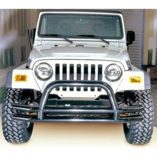 Double Tube Bumper, Front, 3 Inch, Hoop; 76-06 Jeep CJ/Wrangler YJ/TJ