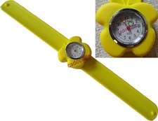 MONTRE ENFANT PAPILLON FANTAISIE ICE BRACELET SILICONE SLAP / CLAP JAUNE WATCH