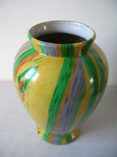 Vase en céramique recouvert de plastique multicolore de 25,3 cm