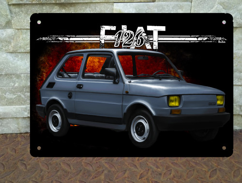 Plaque decorative fiat 126 - plaque,
