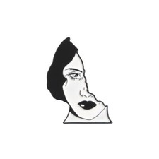 Pin's Face femme vivante - en