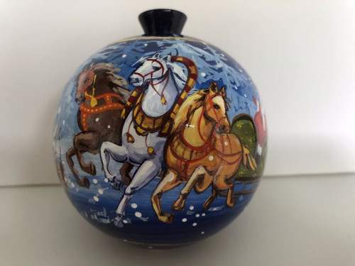 Wooden ball with horses - wooden,