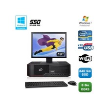 Lot PC Fujitsu Esprimo E700 E90+ SFF i5 3.1GHz 8Go 240Go SSD Graveur WIFI W7 +19