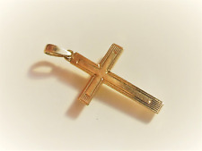 BEAU PETIT PENDENTIF / CROIX ANCIENNE en OR JAUNE 14K 585/1000° Poinçonné
