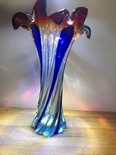 Grand Vase Immergé Torsadé Murano Par Seguso Vistosi Ou Fratelli Toso