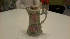 VINTAGE ANTIQUE CHINA TEAPOT/CHOCOLATE POT FLORAL PATTERN 