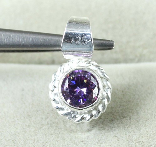 Pendentif solitaire rond - pendentif,