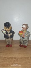 Lot de jouets mécaniques  Drinking SAM ALPS + Clown tôle Japon Vintage à réparer